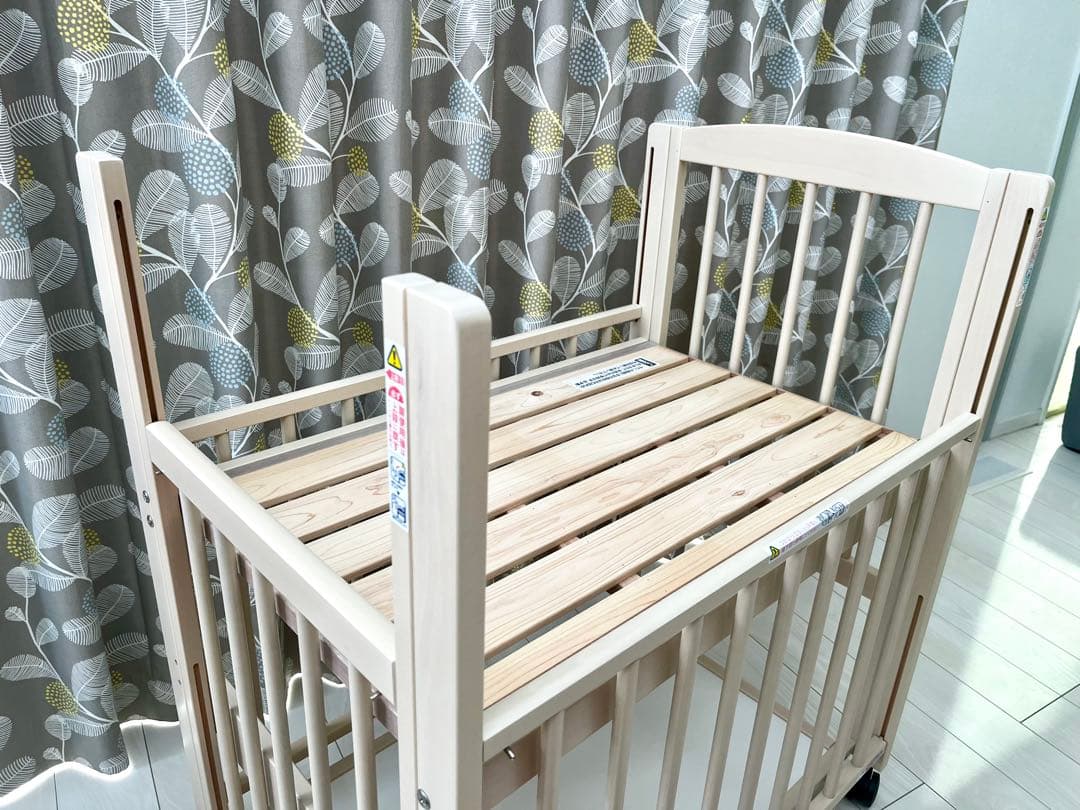 【美品❣️】サワベビー 3面スライド ミニベビーベッド ホワイト コンパクト