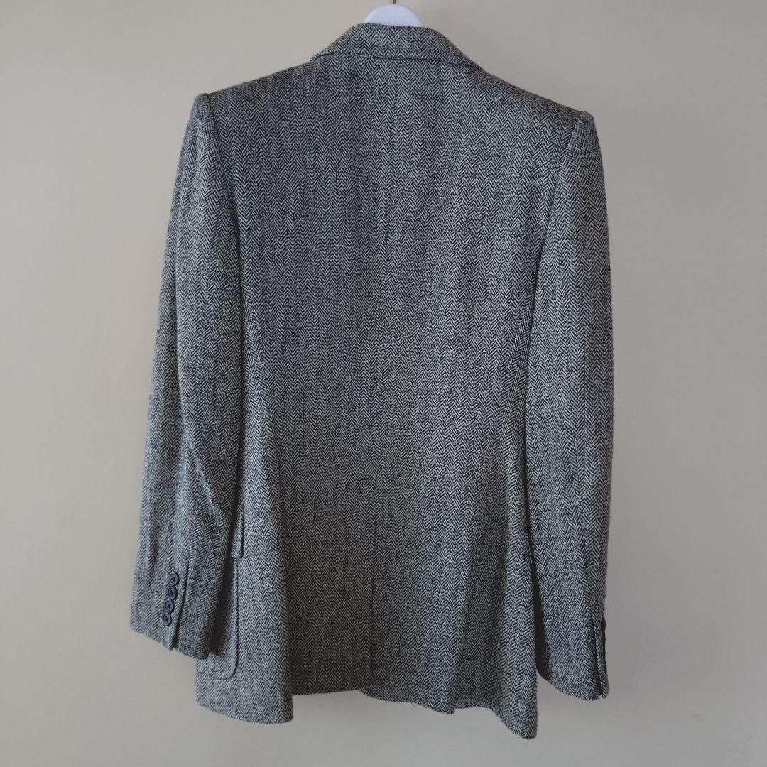 【Ralph Lauren】 ヘリンボーン ツイードジャケット シルク 11号