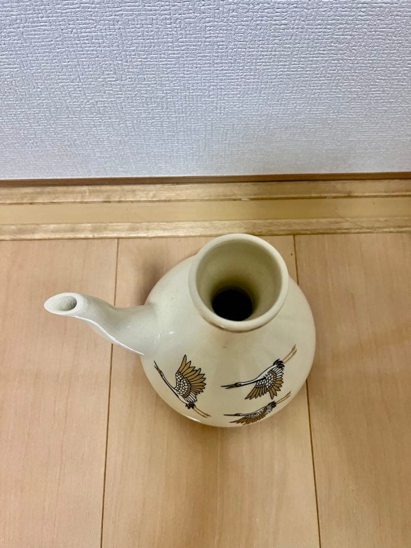 薩摩の盃 第十五代沈壽官窯作 陶磁器 鶴デザイン焼酎セット 陶器製