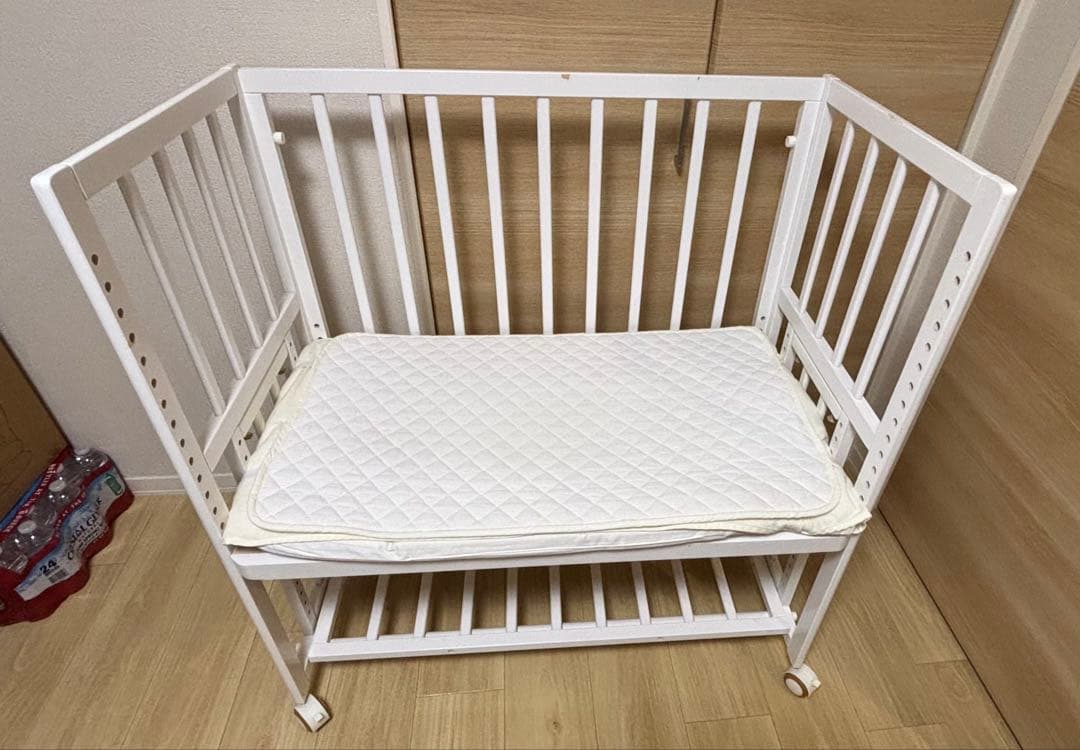 【布団一式セット】そいねーる+ロング ＋ムーブ ホワイト ベビーベッド 添い寝