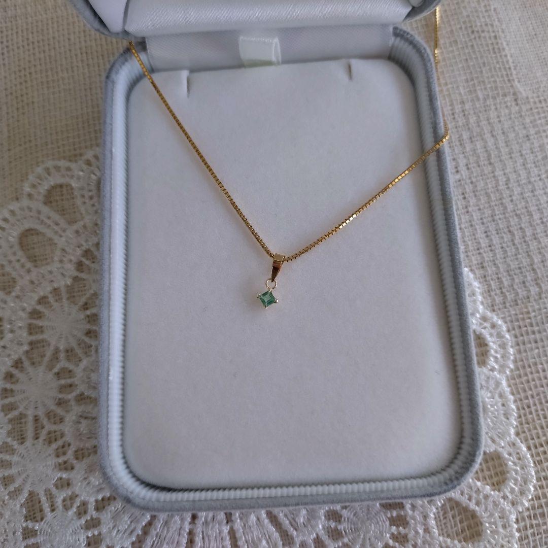 K18　YG　パライバトルマリン　ネオン ブルーグリーン　ペンダントトップ