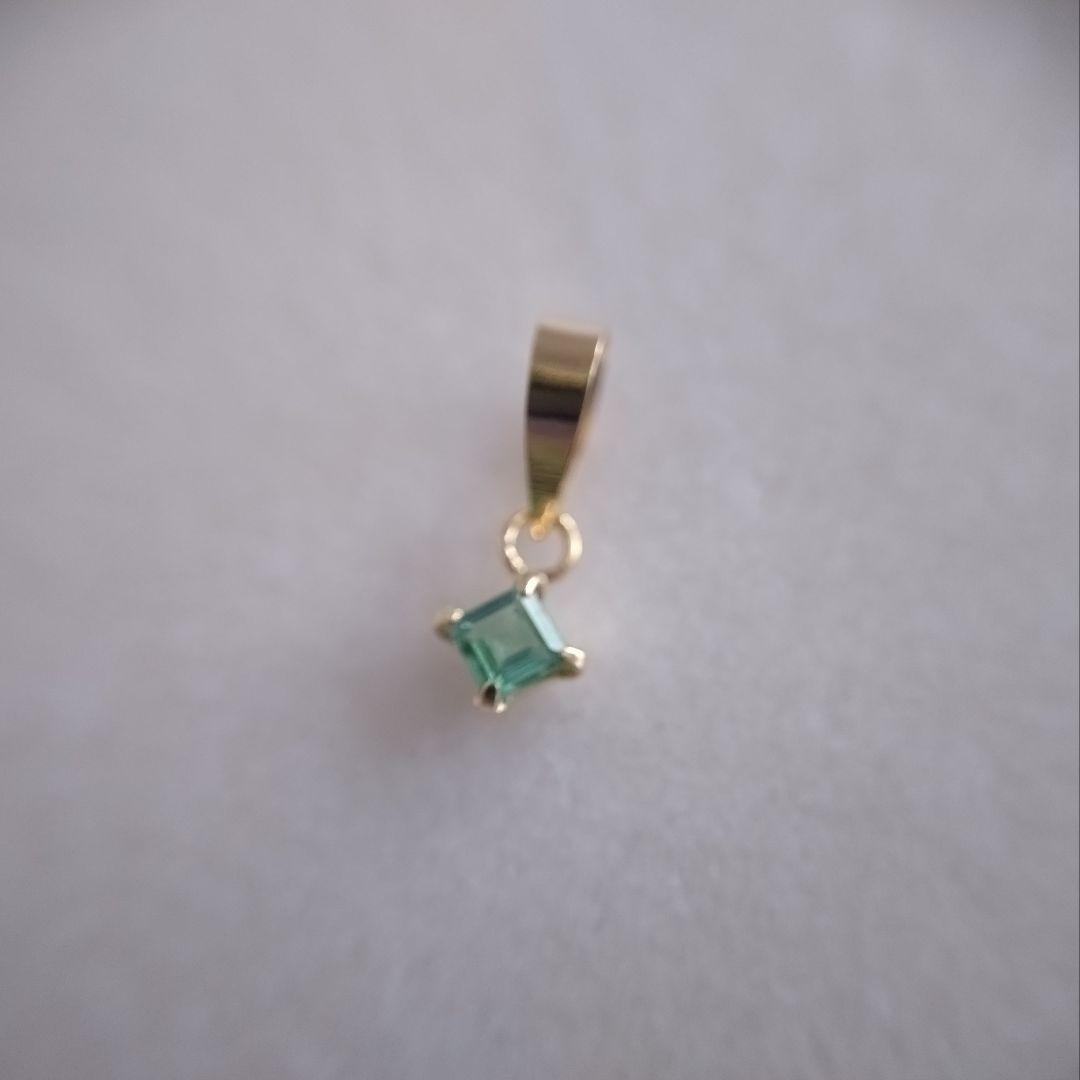 K18　YG　パライバトルマリン　ネオン ブルーグリーン　ペンダントトップ