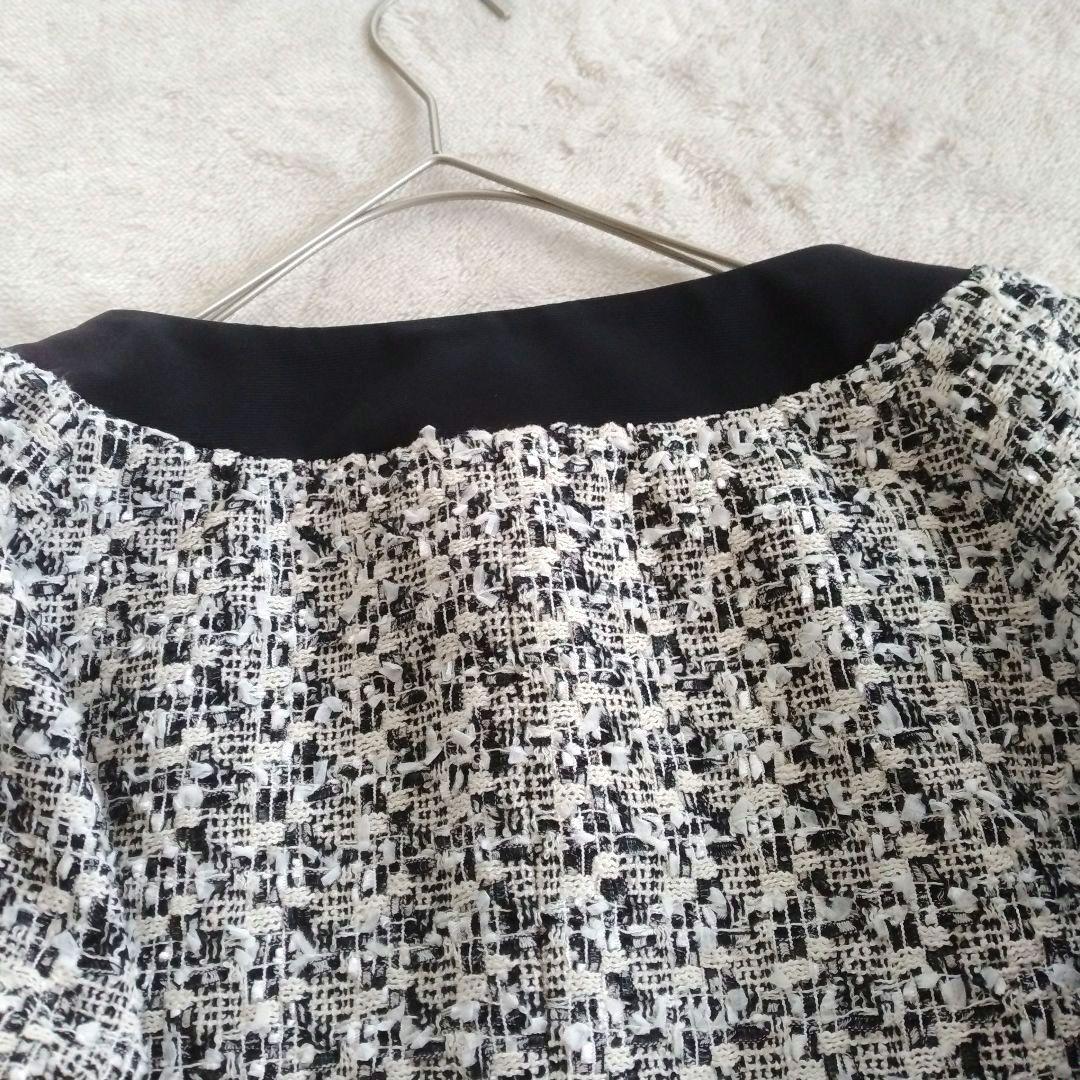 【トゥービーシック】未使用 大きいサイズ 42 ノーカラー ツイード ジャケット