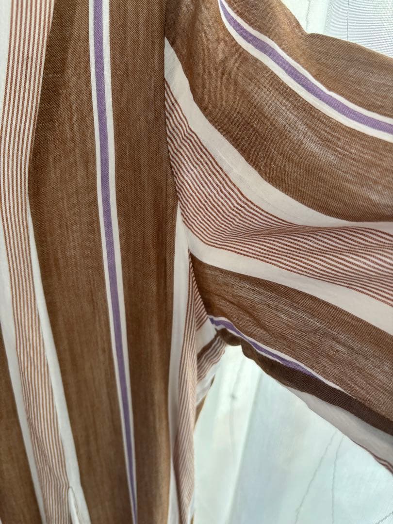 ヌキテパ◇Cotton Voile Stripe Panel Dress◇