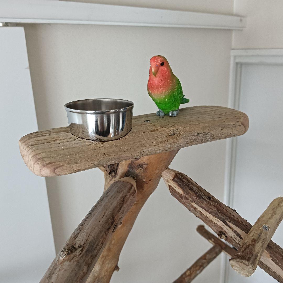 な バードアスレチックジム大型 天然木 自然木 流木 インコ おもちゃ