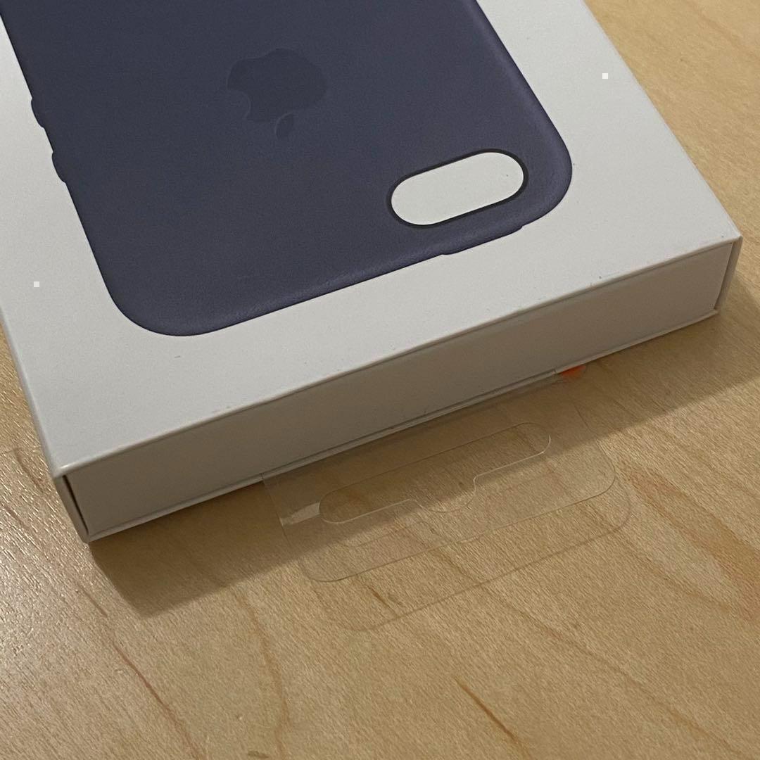 新品 Apple純正品レザーケースiPhoneSE純正ケース ミッドナイトブルー