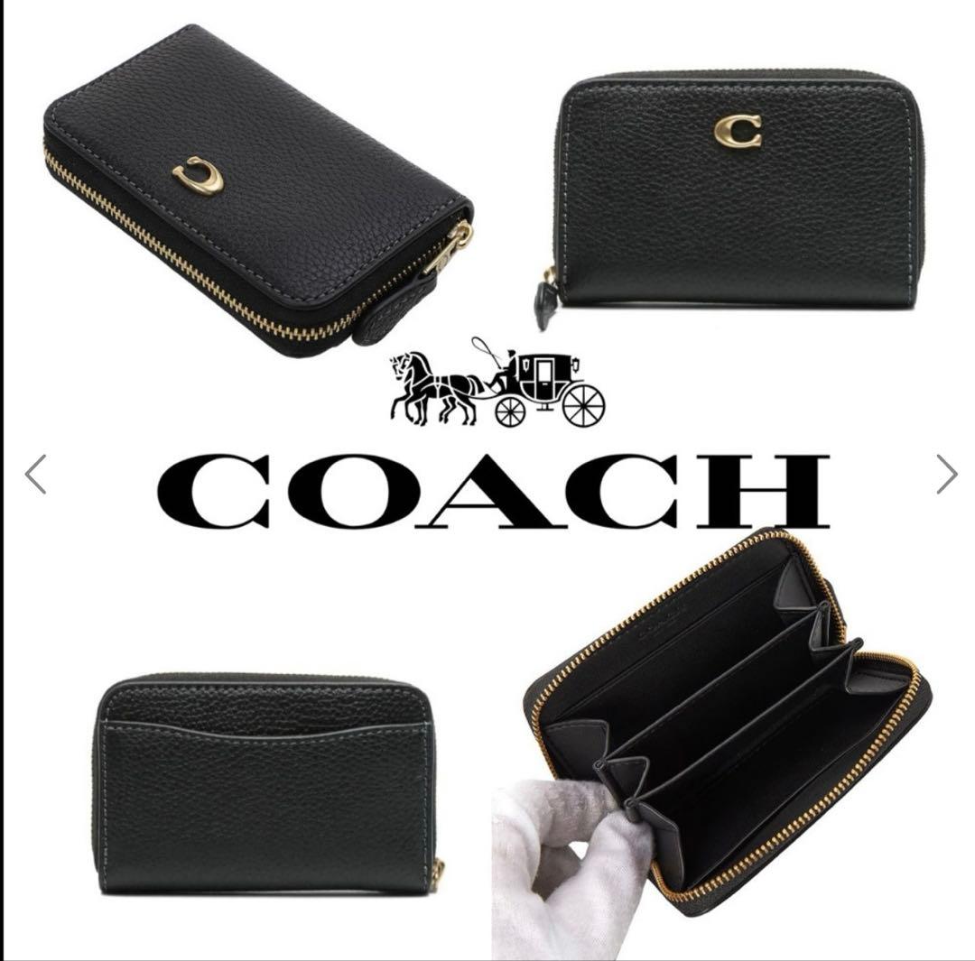 COACH PEBBLED LEATHER 小銭入れ カードケース BK