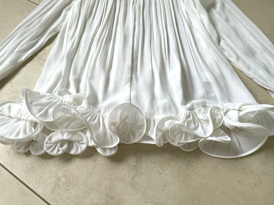 新品未使用IENAイエナ プリーツフリルブラウス