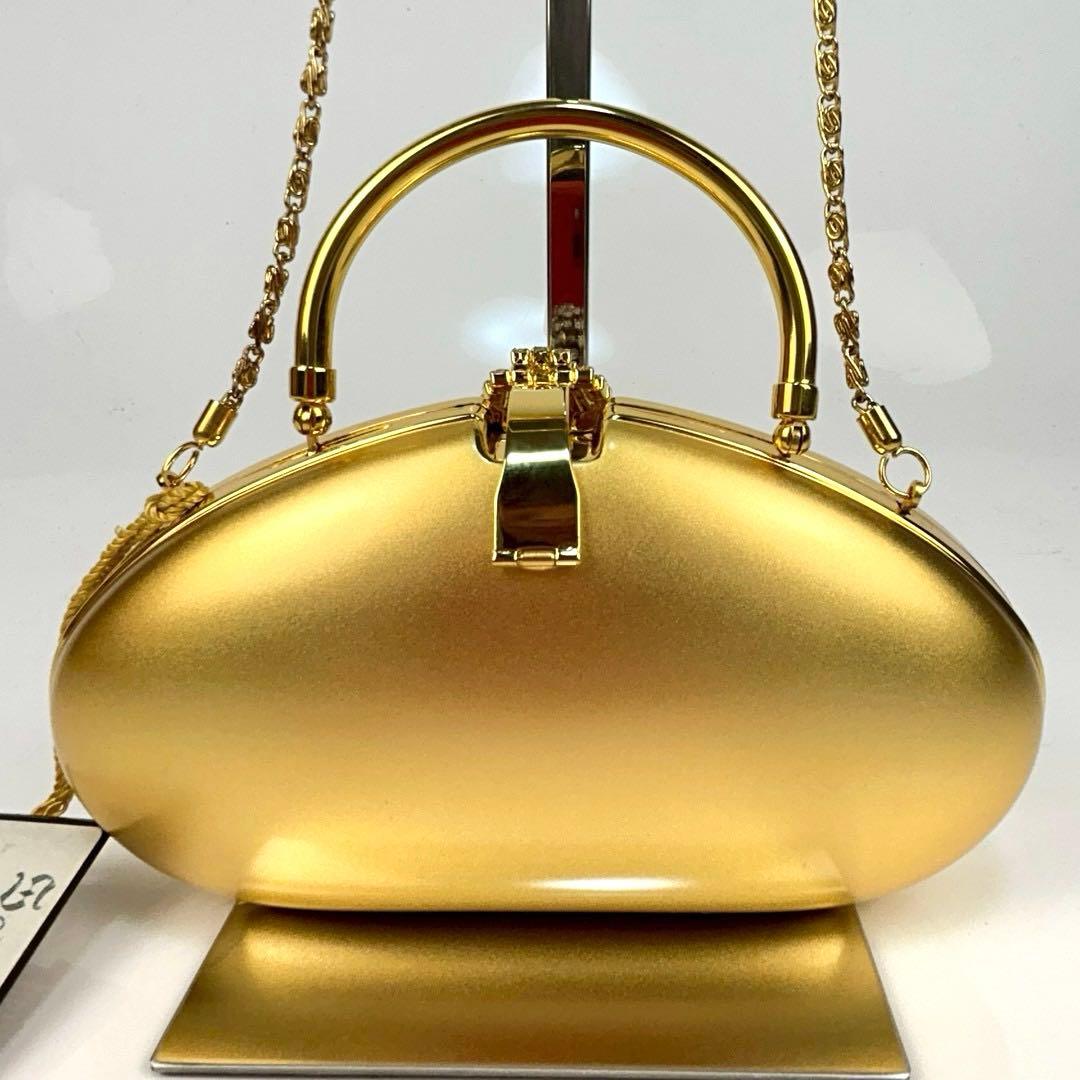 【極美品】シェイラン パーティーバッグ ゴールド ハンドバッグ チェーンバッグ
