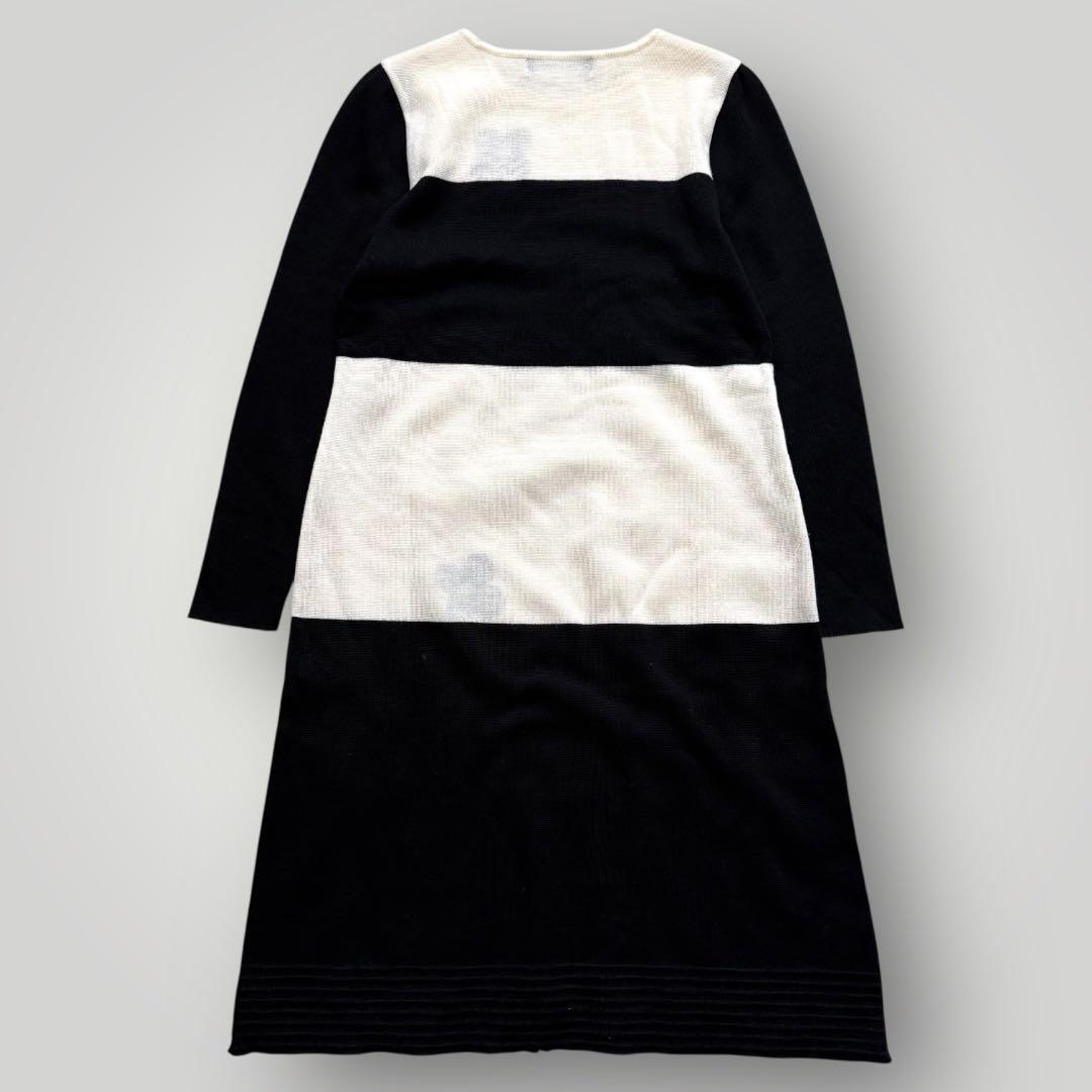 極美品☆エムズグレイシー ワンピース 花柄 ボーダー スパンコール ウール 40