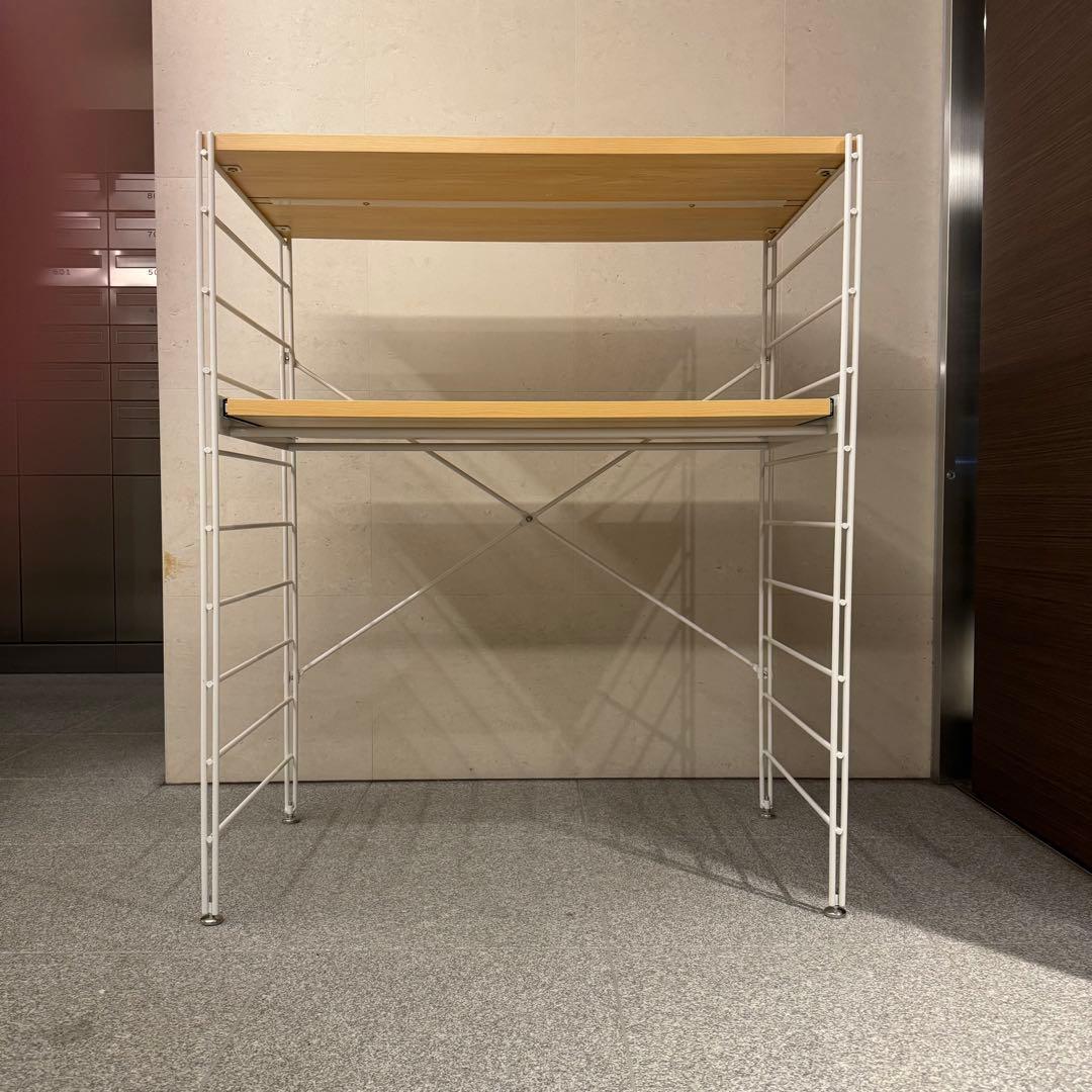 ベルメゾン ダブルワイヤーレンジ台 ナチュラル×ホワイト 幅84cm