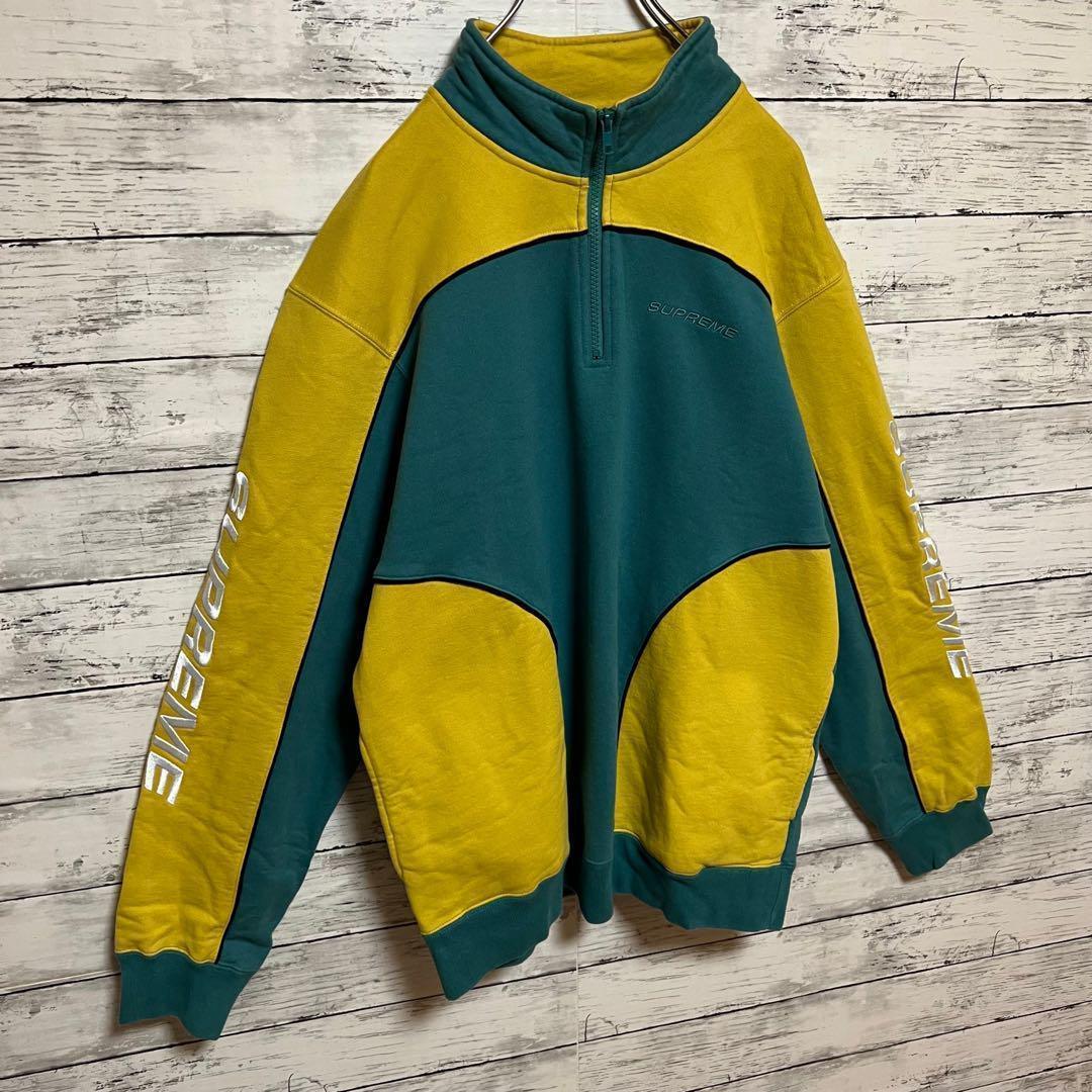 2015【入手困難】シュプリーム♤刺繍ビッグロゴハーフジップスウェット　即完売品