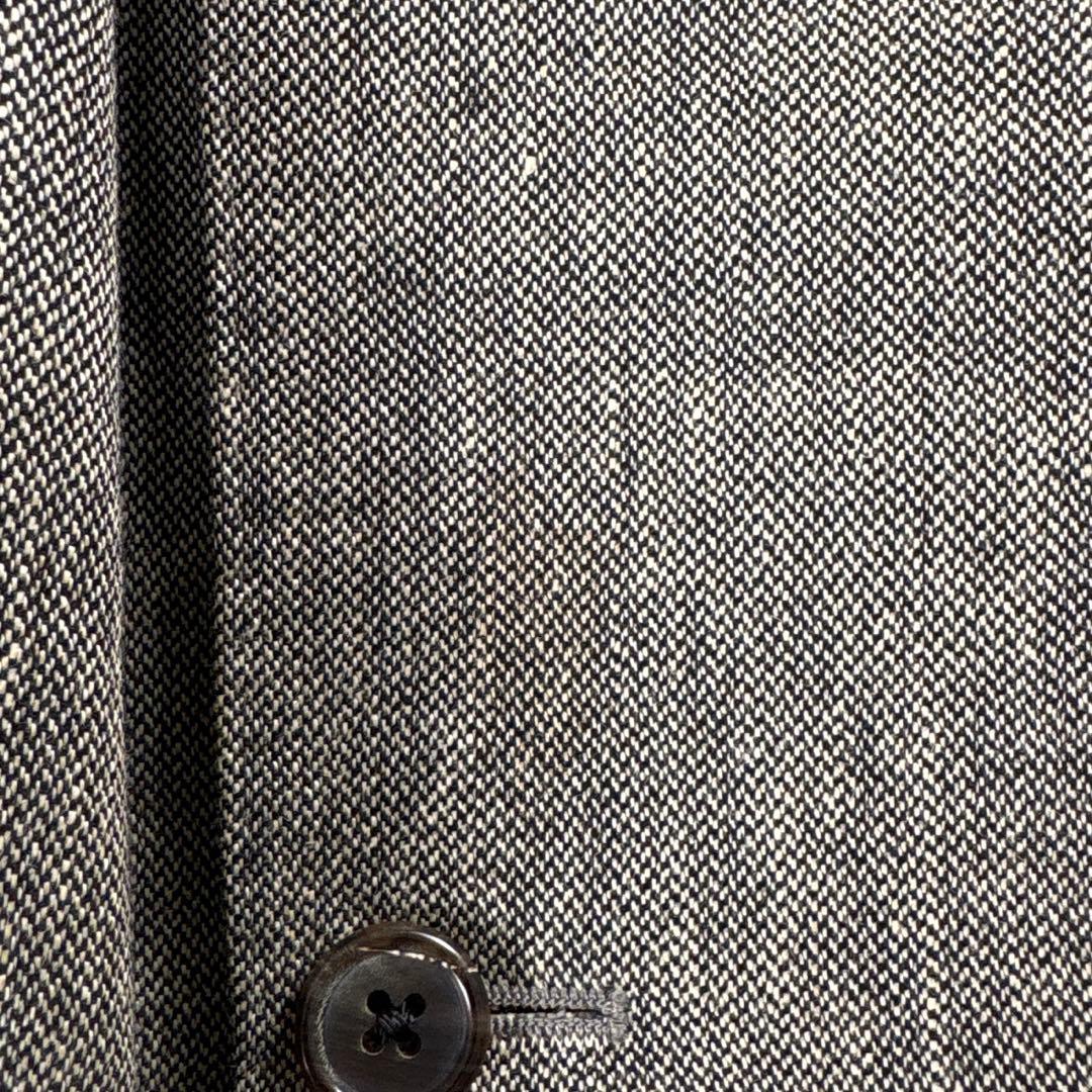 ポロラルフローレン リネン混 段返り テーラードJK 3B 大きい チャコール