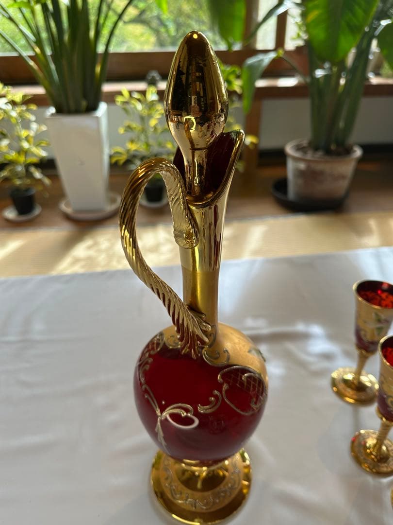 美しいベネチアンガラス製飲料セット