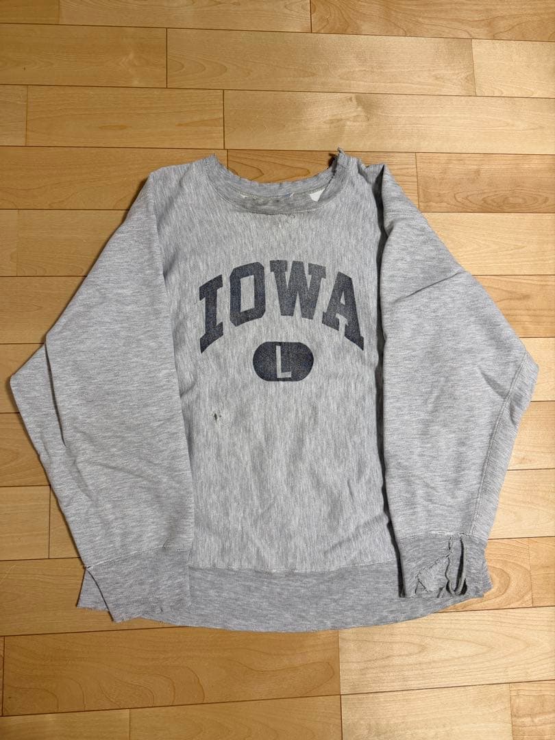 希少 80s USA製 チャンピオン リバースウィーブ IOWA L トリコタグ