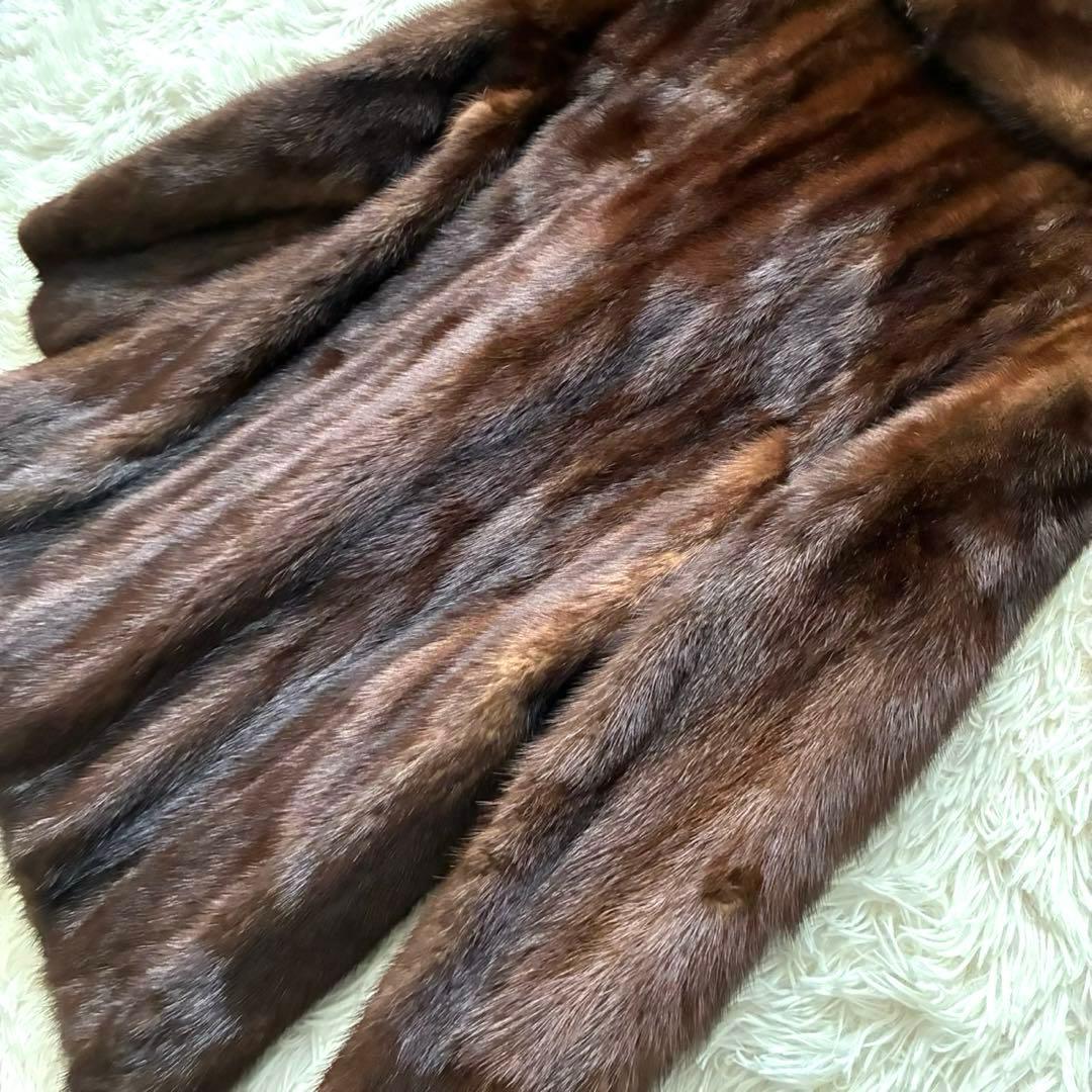 SAGA MINK 銀タグ　ファーコート　ハーフコート　ダークミンク　13号