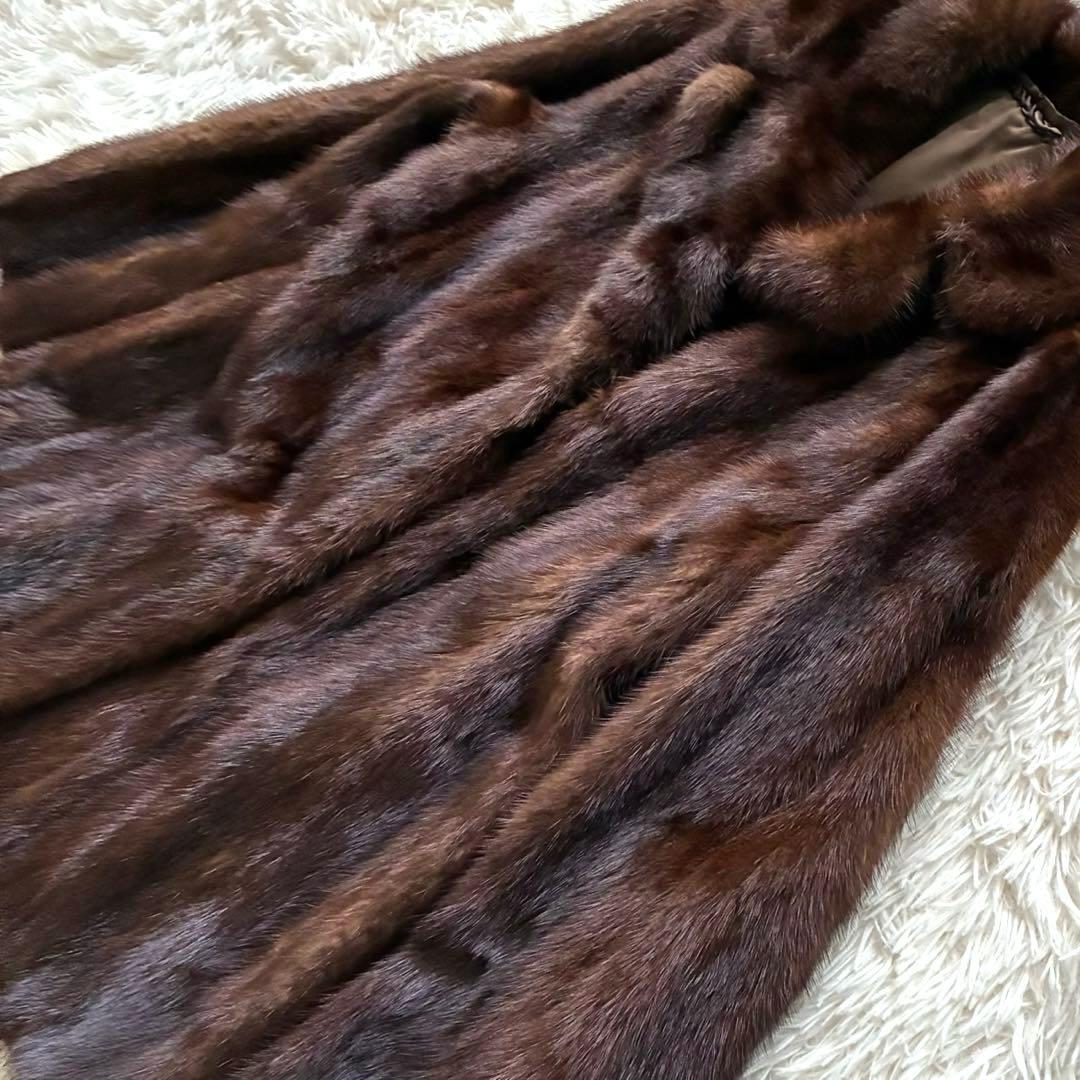 SAGA MINK 銀タグ　ファーコート　ハーフコート　ダークミンク　13号