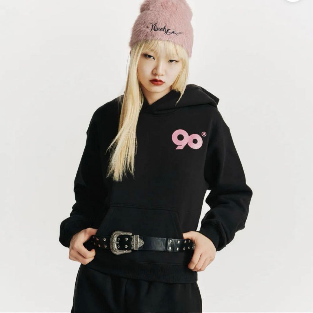9090 Logo Original Cropped Hoodie 【girl】