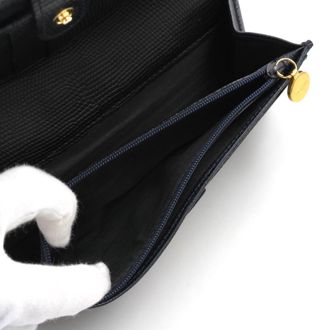 ✨未使用展示品・箱付き✨　Ferragamo 長財布　ヴァラリボン　リザード