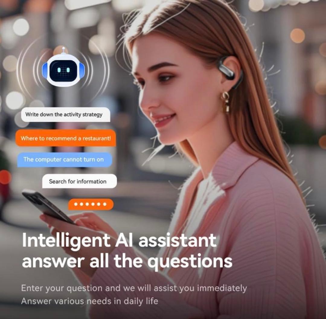 AI翻訳機能付きワイヤレスイヤホン シルバー