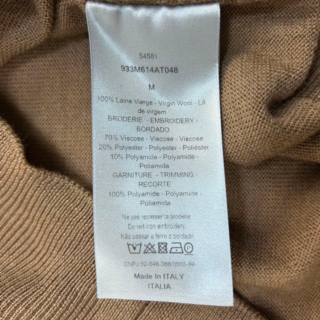 221【美品】ディオール☆ブランドロゴワッペン入りニット セーター 千鳥格子