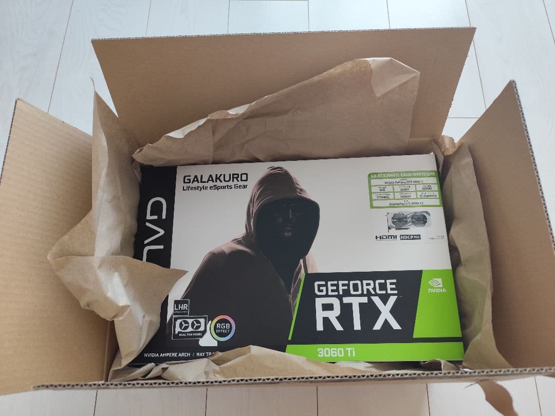 玄人志向 RTX3060Ti搭載 8GB グラフィックスボード ホワイト