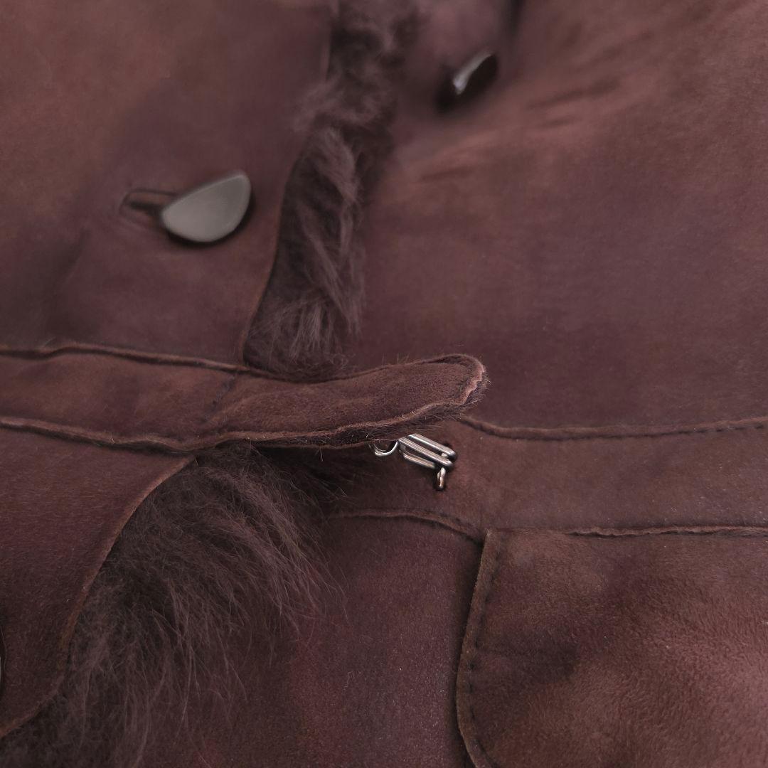 美品 リトルニューヨーク 高級 羊革 リアルファー ムートンコート ロング