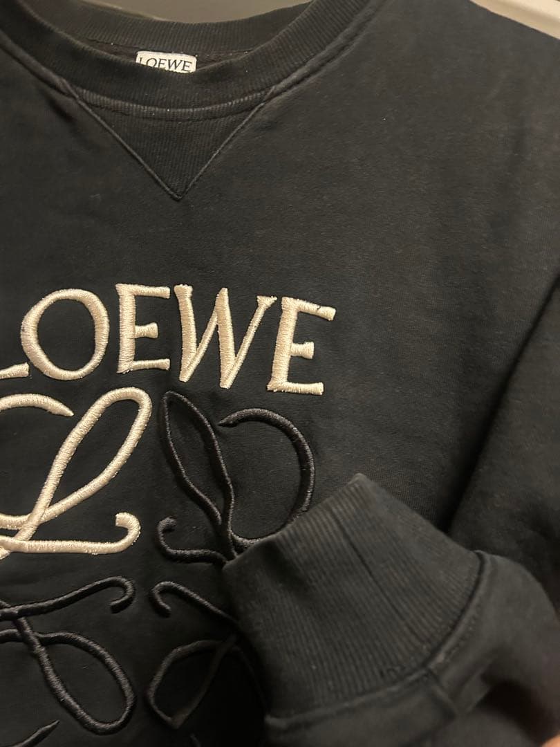 LOEWE ブラック ロゴ刺繍 スウェット