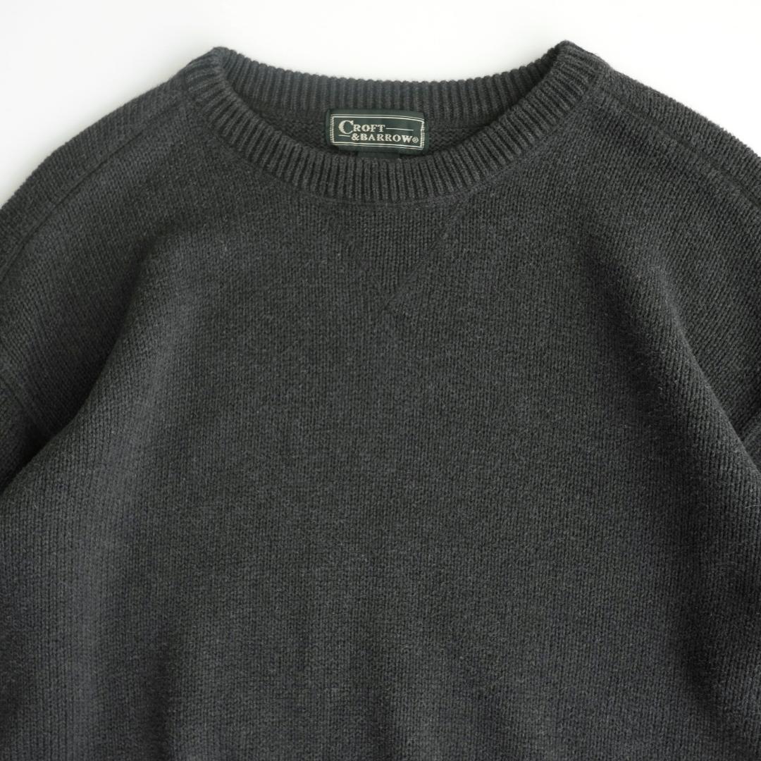CROFT&BARROW 90s クルーネックコットンニット チャコール XL.
