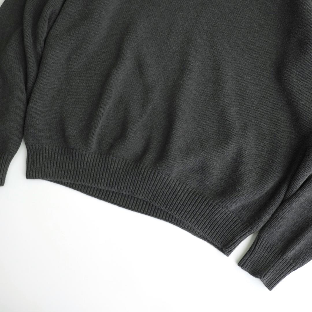 CROFT&BARROW 90s クルーネックコットンニット チャコール XL.