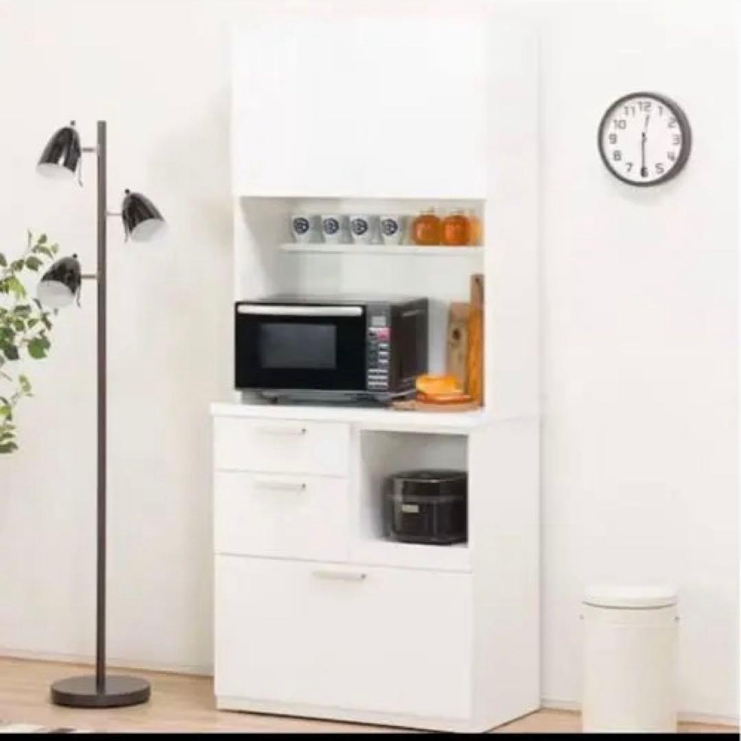 ニトリキッチンボードソレル 80KB WH 2024年9月購入食器棚おしゃれ便利