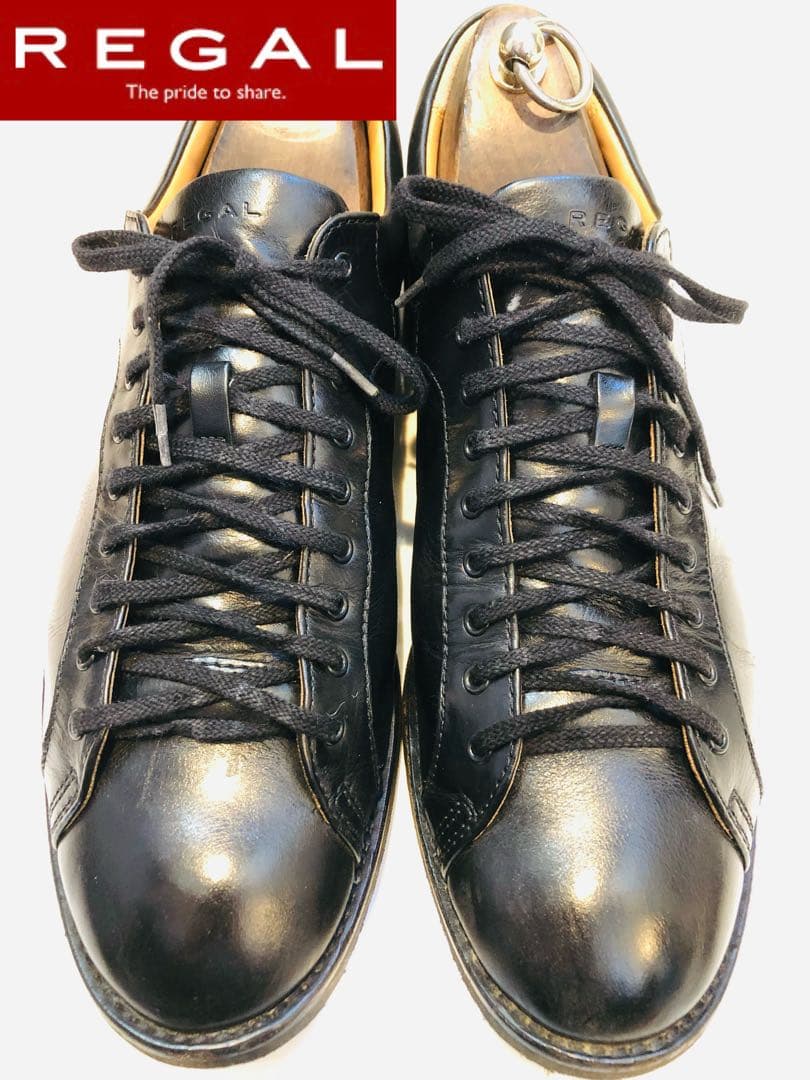 ★超美品★定価24,800円！リーガル レザースニーカー 本革 ブラック27EE