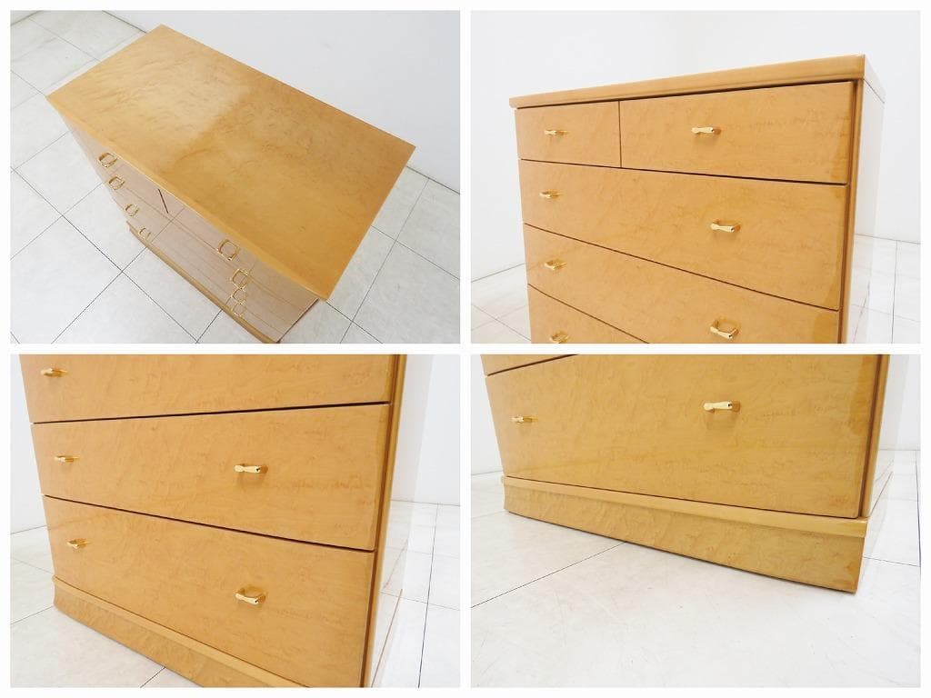 ノンナ様 高級■松岡家具■バーズアイメープル チェスト■箪笥 タンス ■IDC②