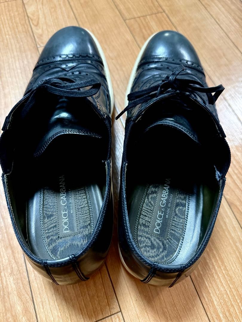 ケ*ン様 DOLCE&GABBANA クォーターブローグレザードレスシューズ 6