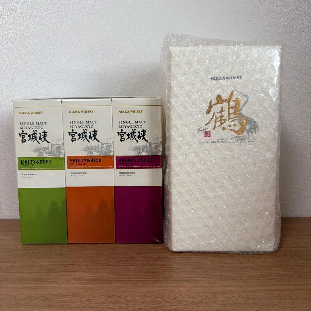 【送料込み‼️】ニッカウイスキー 鶴&宮城峡蒸溜所限定ボトル３本