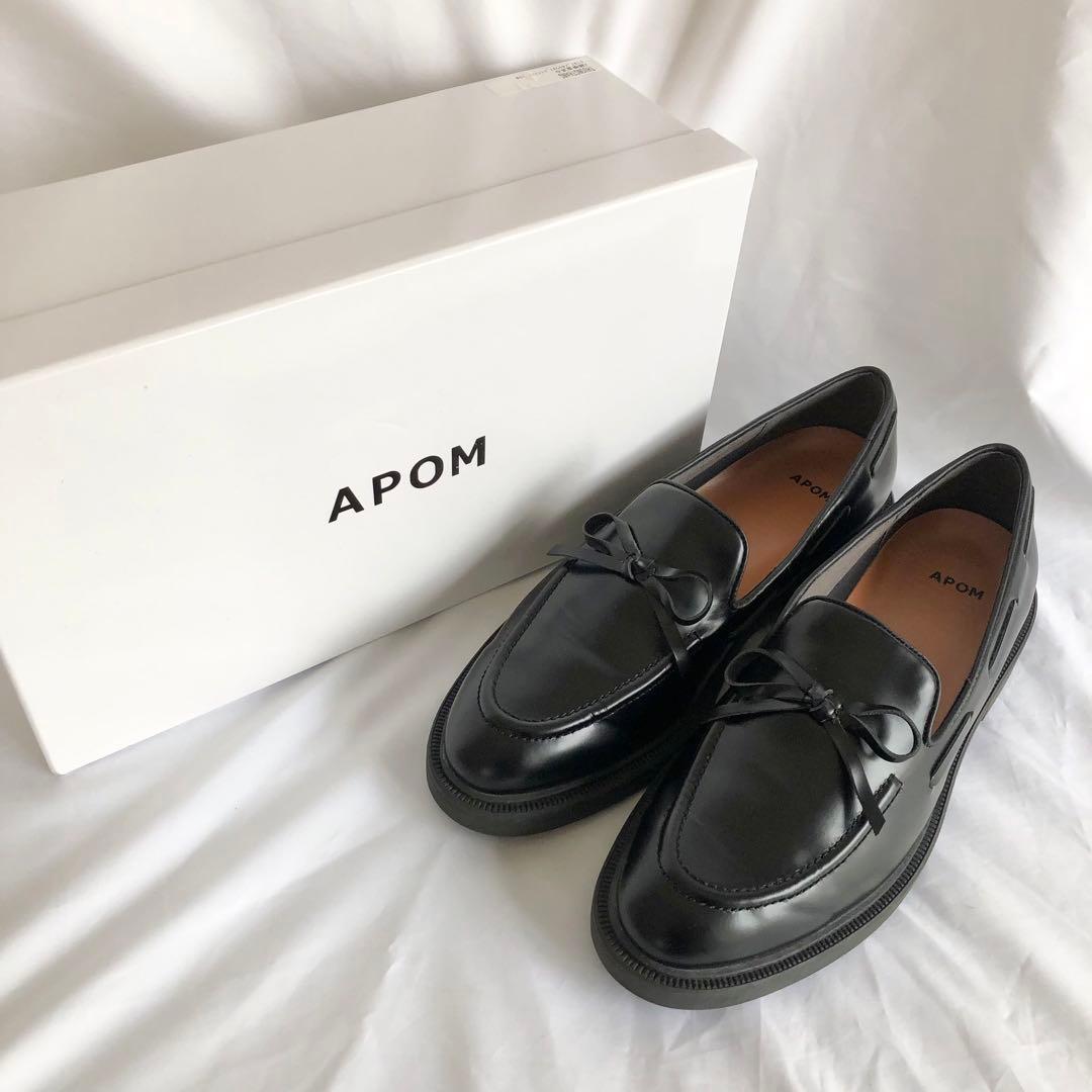 ひつじゆりかご　 美品 APOM アポム ウォータープルーフリボンローファ