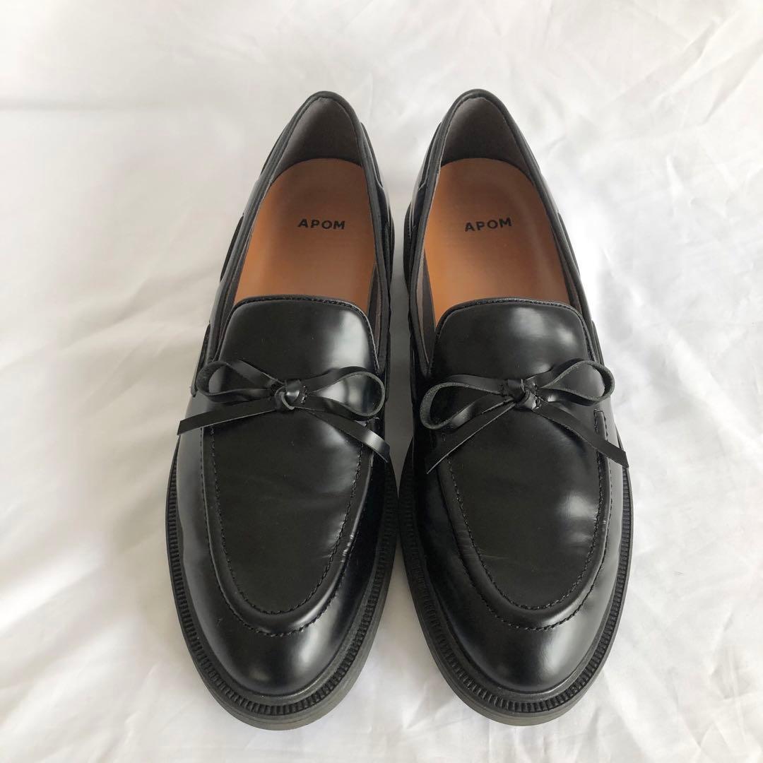 ひつじゆりかご　 美品 APOM アポム ウォータープルーフリボンローファ