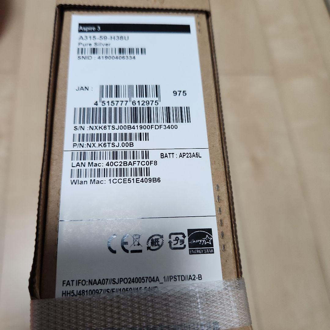 acer A315-59-H38U ノートPC 15.6インチ