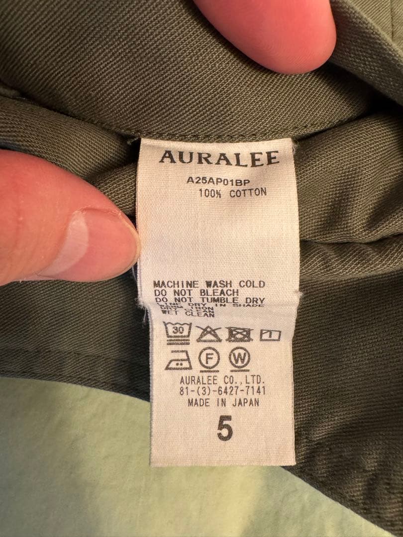 パンツ AURALEE BLEACHED BAKER PANTS OLIVE 25AW