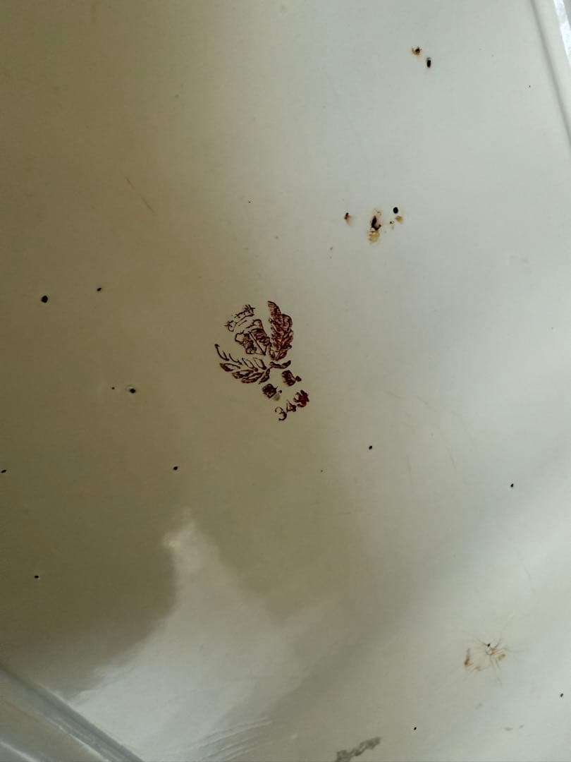 フランスアンティーホーローBB社ローズガーランドホワイトレア！レードルラック