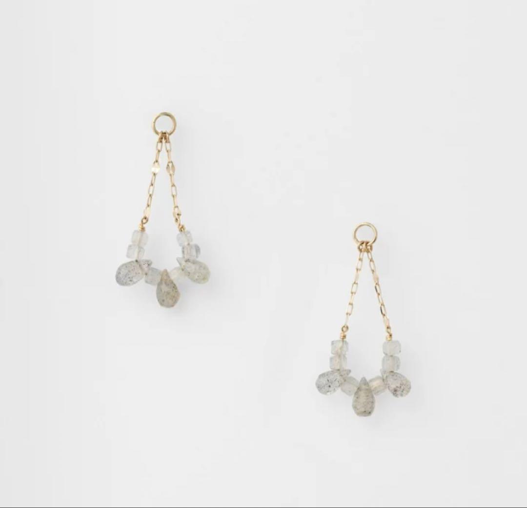 【完売品】 agete アガットK10ラブラドライトピアスチャーム 販売証明書