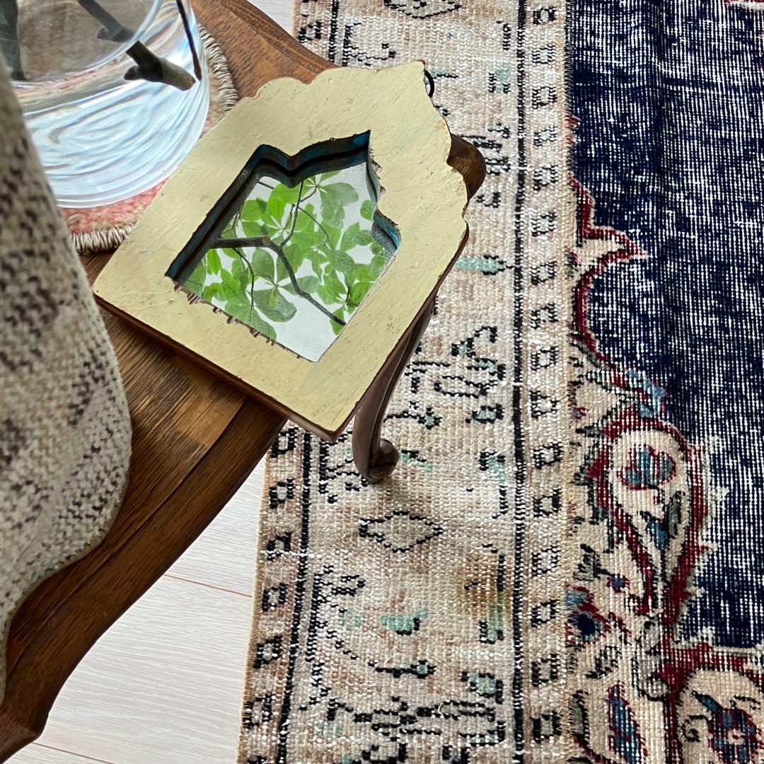 超ロングネイビー65×249レッド　パッチワークランナー　トルコヴィンテージラグ