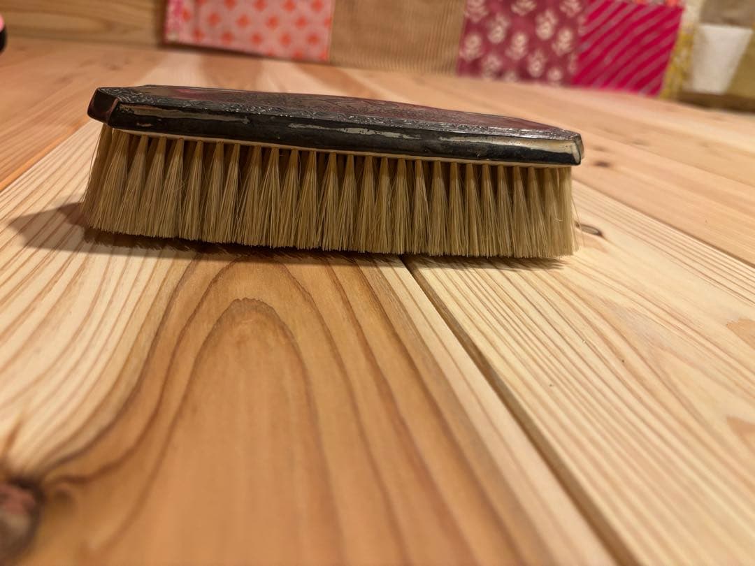 アンティーク　銀製　馬毛ブラシ