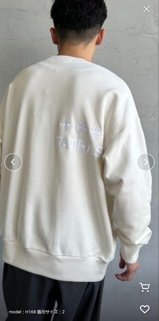 TATRAS 別注 FITART ブランドロゴクルーネックスウェット