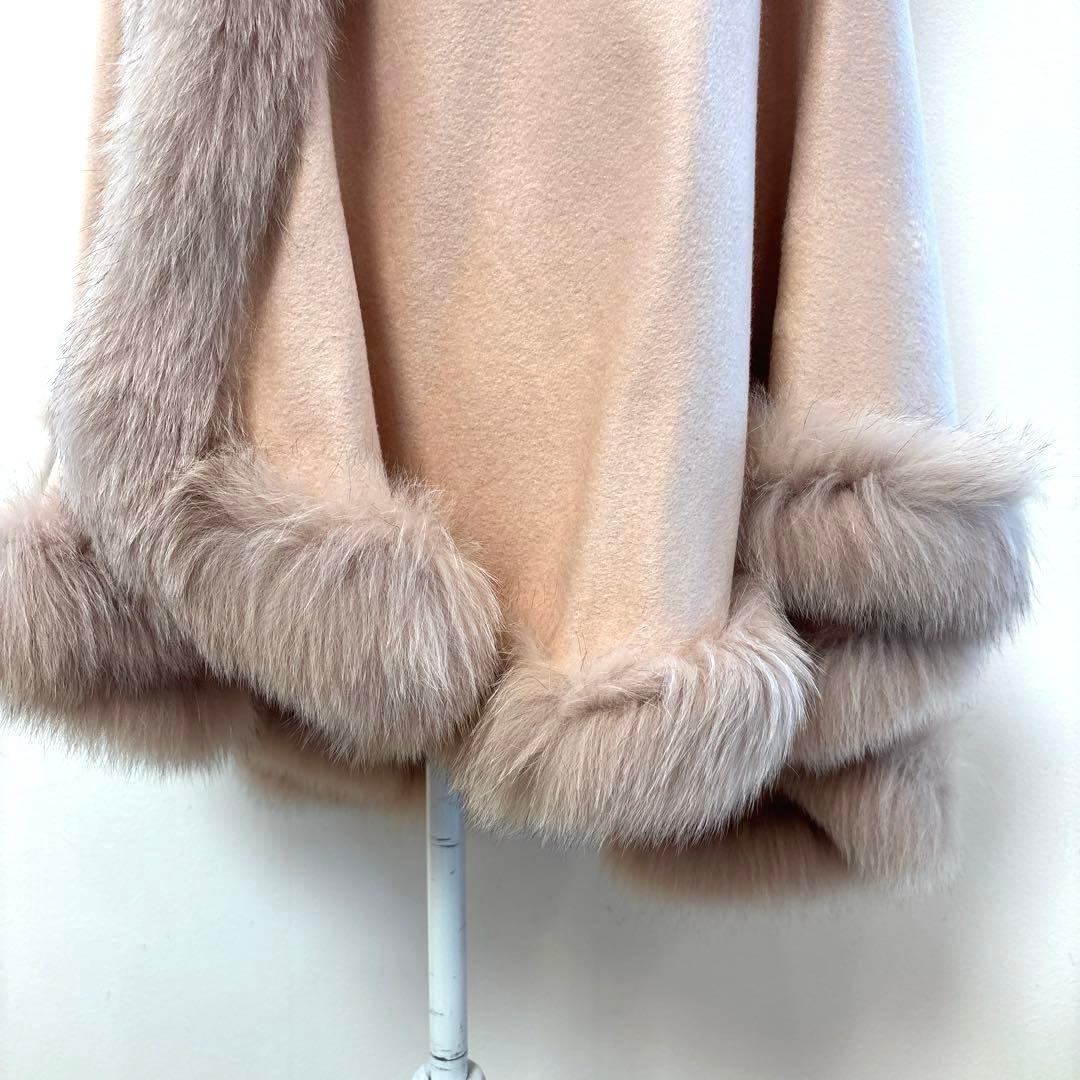 JEAN-LOUIS SCHERRER カシミヤ フォックス ケープ ポンチョ