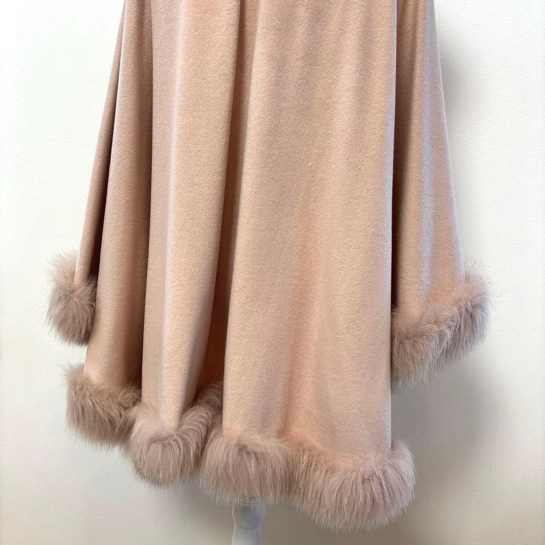 JEAN-LOUIS SCHERRER カシミヤ フォックス ケープ ポンチョ