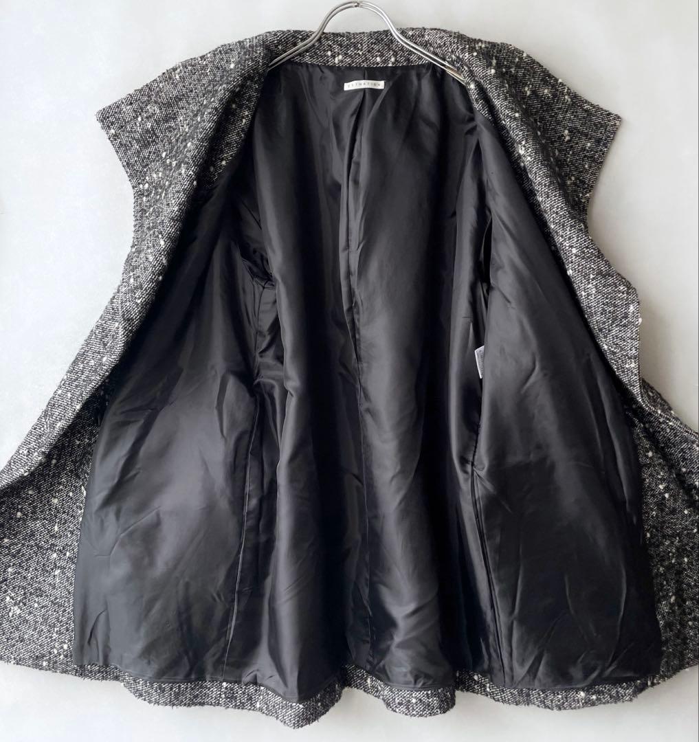 極美品✨エストネーション　23AW 6.8万　ツイードネップコクーンコート　36