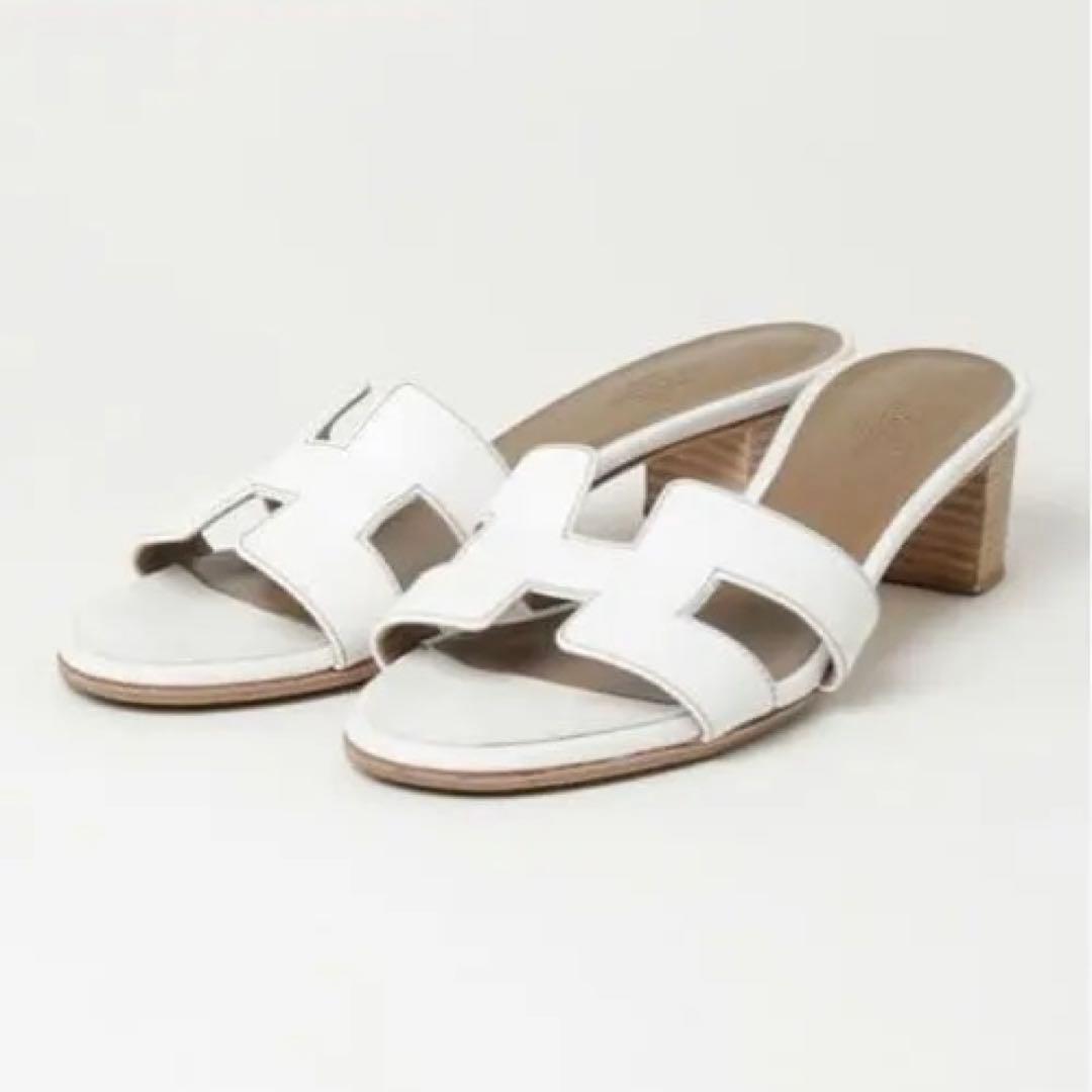 HERMES オアジス　ホワイト　 37 1/2 23.5