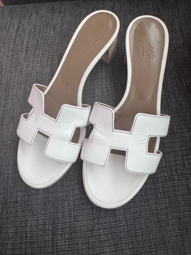 HERMES オアジス　ホワイト　 37 1/2 23.5