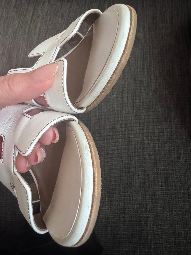 HERMES オアジス　ホワイト　 37 1/2 23.5